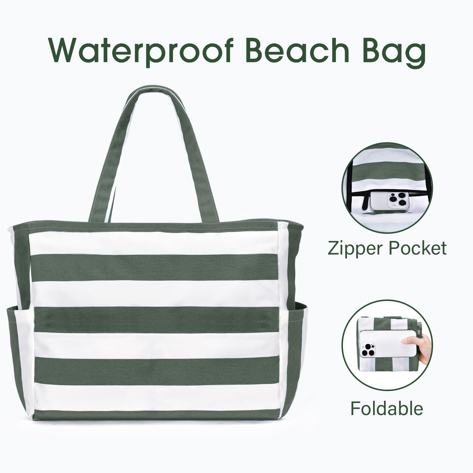 Oscaurt Beach Bags for Women - Large Waterproof Weekender Travel Tote, Swim Pool Bag with Pockets - Perfect for Vacation, Gym, Beach Day Essentials & Gifts for Her