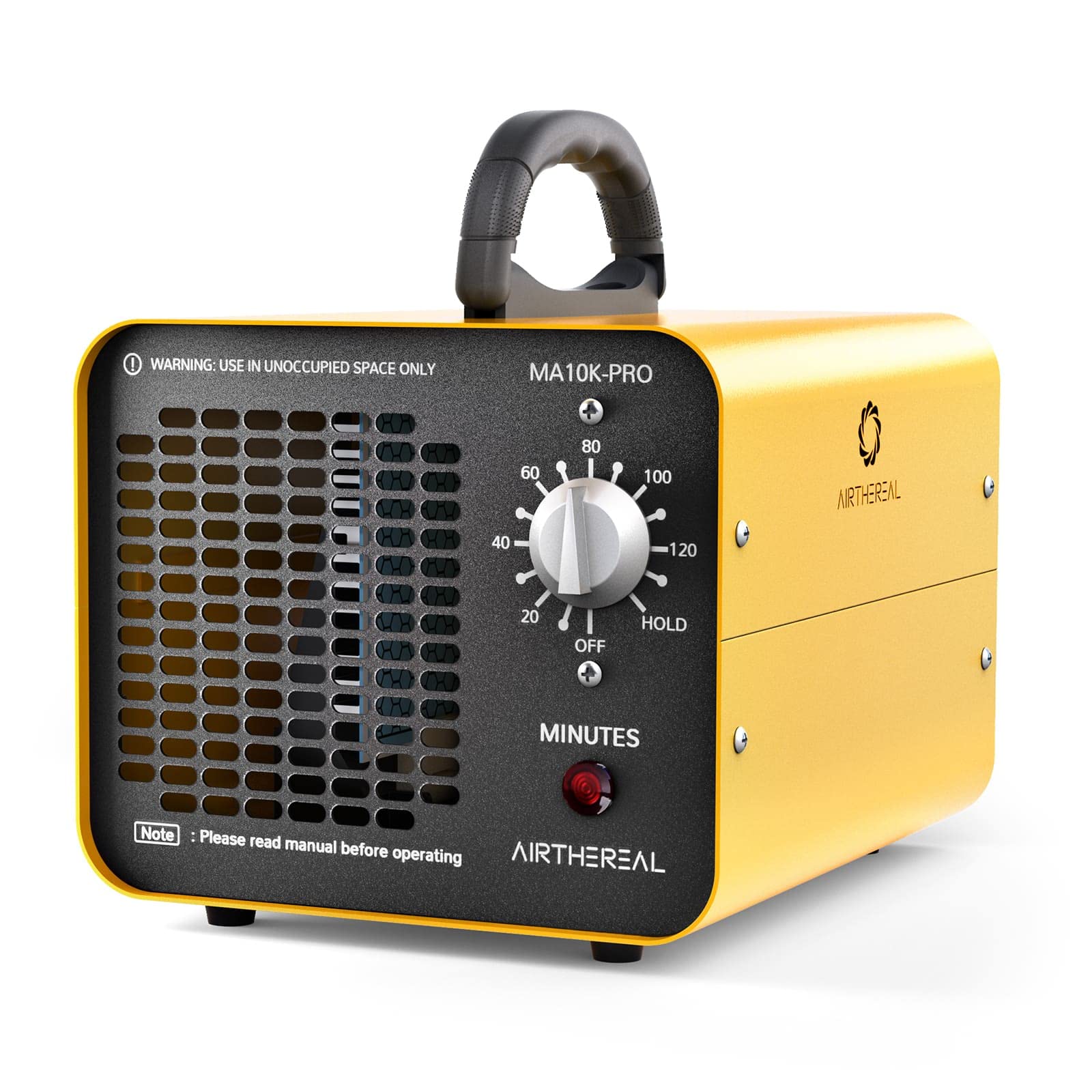Airthereal MA10K-PRO 10000mg/h Ozone Generator - High Capacity O3 Machine for Home, Car & Office - Eliminates Odors, Smoke & Allergens - Air Purifier & Ionizer for Fresh Clean Air (Yellow)