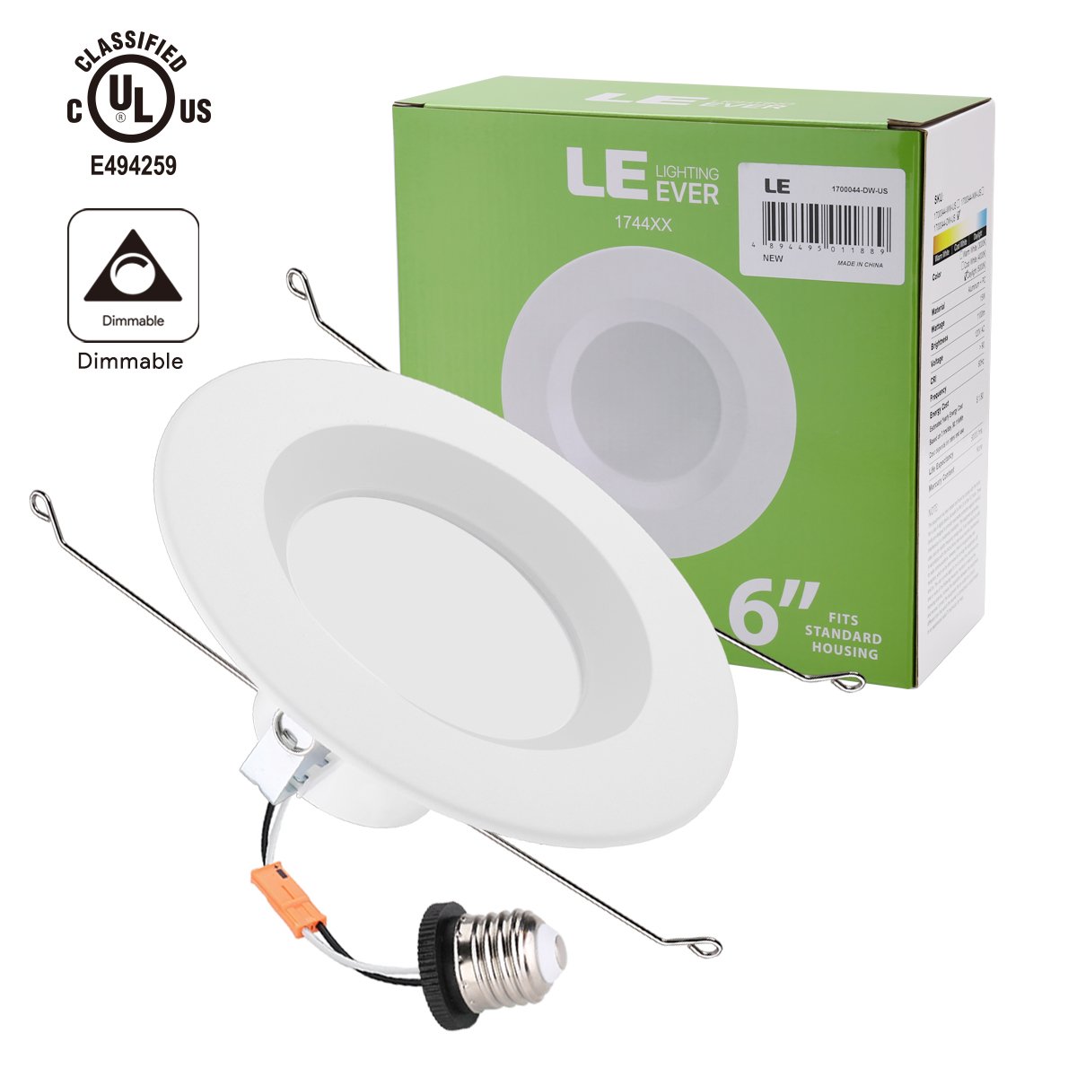 Lighting EVER 8 Pack LED Recessed Ceiling Lights, Warm White 3000K, Dimmable Downlights for Kitchen, Living Room & Bedroom Lighting
