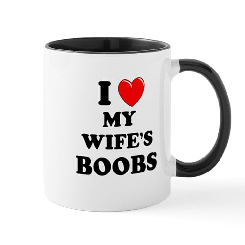 White/Black Inside - I Heart My Wife's Boobs Mug