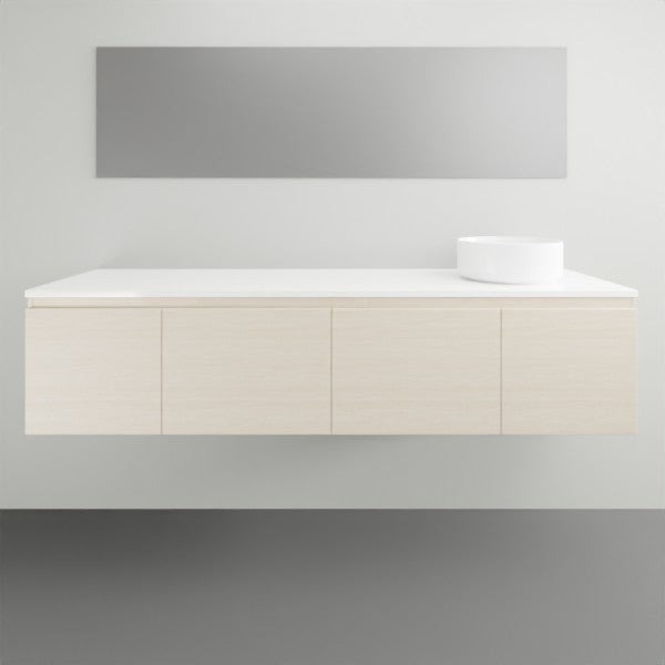 ADP Glacier Lite Door and Drawer Slim Vanity with Solid Surface Top - Modern Bathroom Storage Solution for Small Spaces | Perfect for Apartments & Powder Rooms