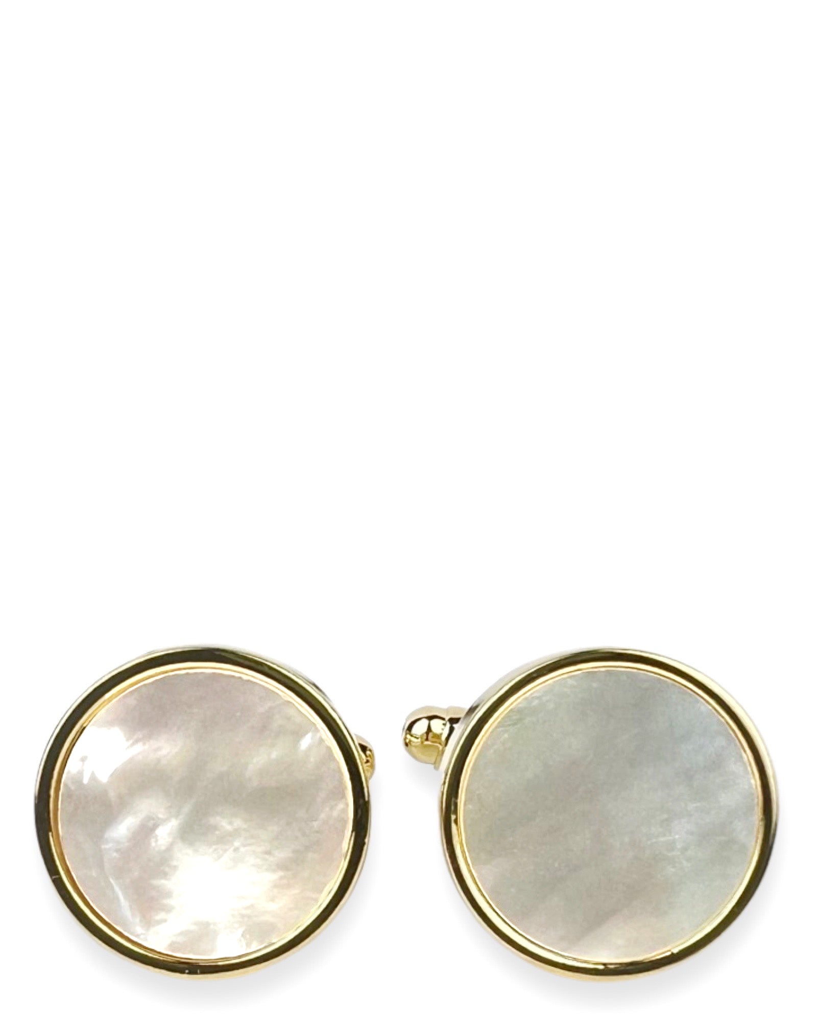 DÉCLIC MOP Round Cufflinks in Gold - Elegant Dress Shirt Accessories for Weddings, Business Meetings & Formal Events