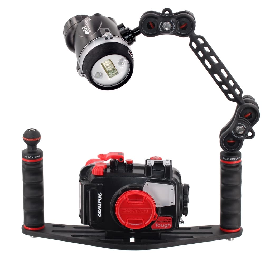 FLEX-ARM ST20212 Waterproof Camera Housing - 18cm Adjustable Arms with YS Termination for Underwater Photography | Perfect for Scuba Diving, Snorkeling & Marine Exploration