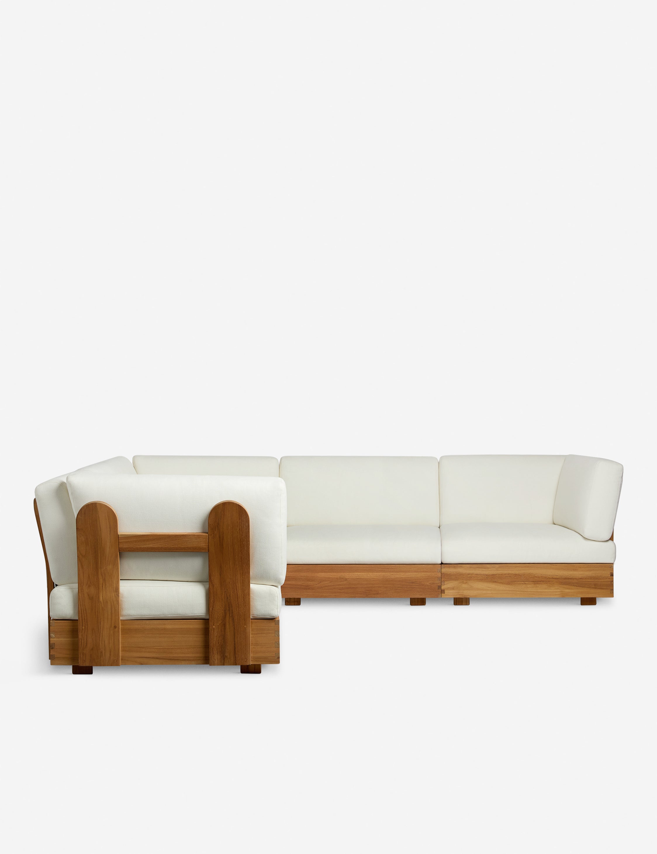 Abbot Outdoor Modular Corner Sectional Sofa by Sarah Sherman Samuel - Waterproof Patio Furniture for Backyard, Poolside & Garden Relaxation