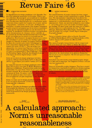 Revue Faire Magazine Issue 46: Norm's Calculated Design Approach - Perfect for Graphic Designers & Creative Professionals