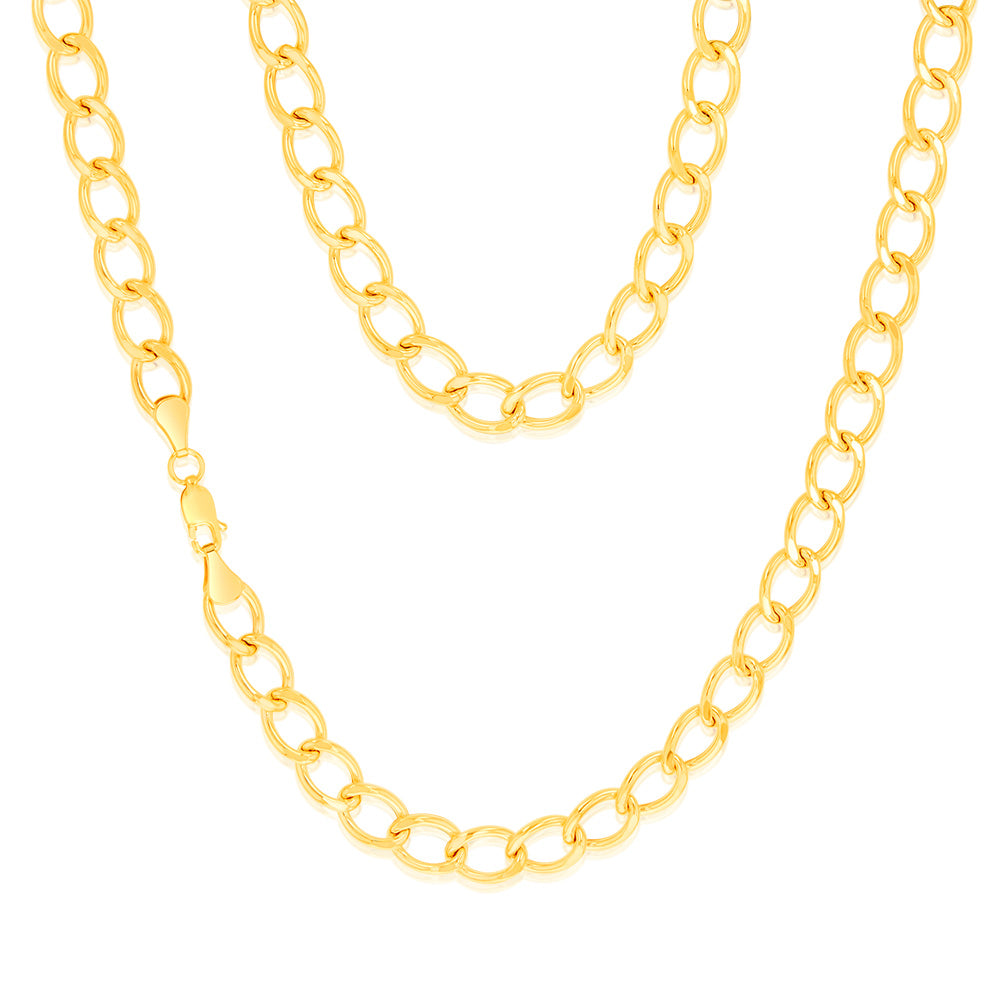 9ct Yellow Gold 150 Gauge Open Curb 50cm Chain - Elegant Jewelry for Women & Men, Perfect for Gifts, Weddings & Everyday Wear