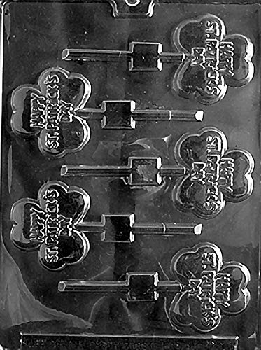 Happy St. Patrick's Day Clover Chocolate Candy Soap Mold - Food Safe Plastic for Chocolate, Soap & Plaster Molding - Cake Decorating Supplies - Perfect for DIY Crafts, Holiday Baking & Party Favors
