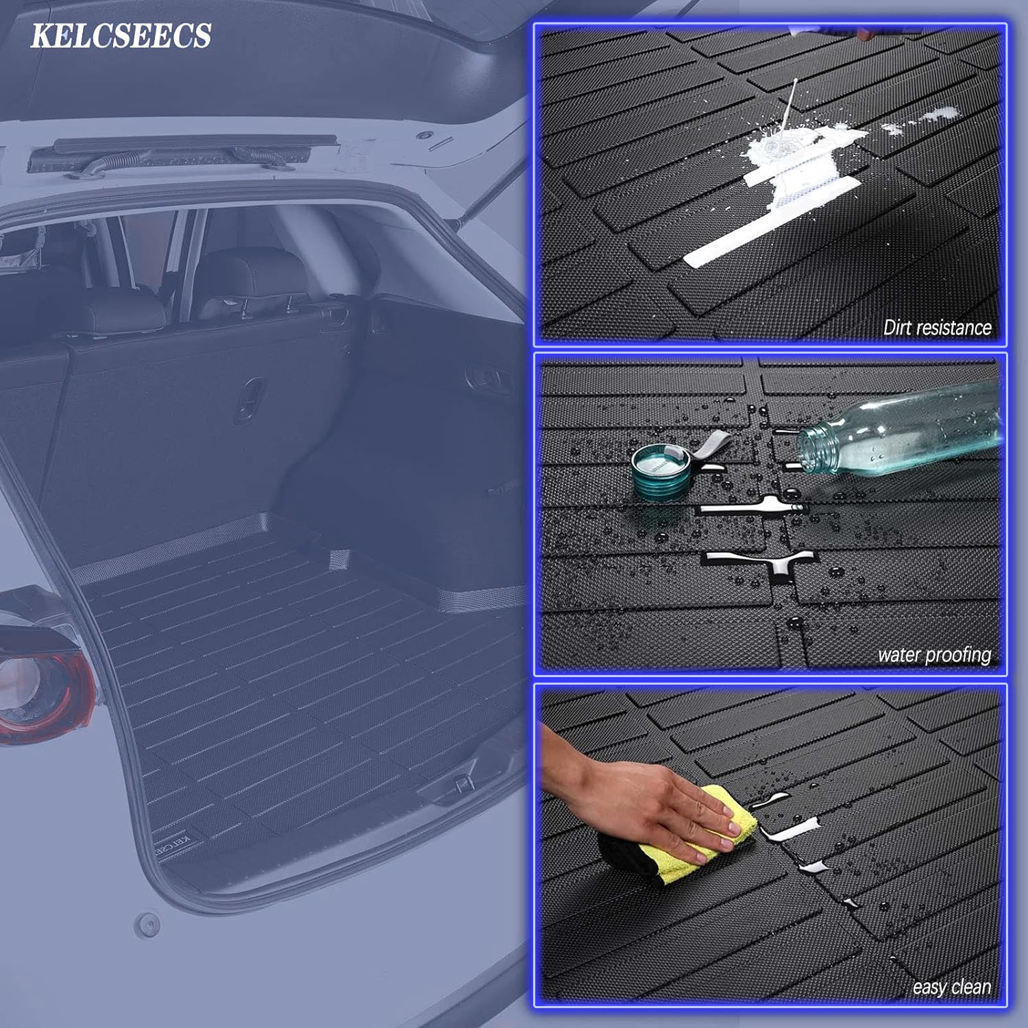 KELCSEECS All-Weather Floor Mats & Cargo Liner Full Set for 2016-2022 Honda HR-V (AWD) - Custom Fit Car Floor Liners, Trunk Mat Accessories - Perfect for Daily Commute, Road Trips & Outdoor Adventures