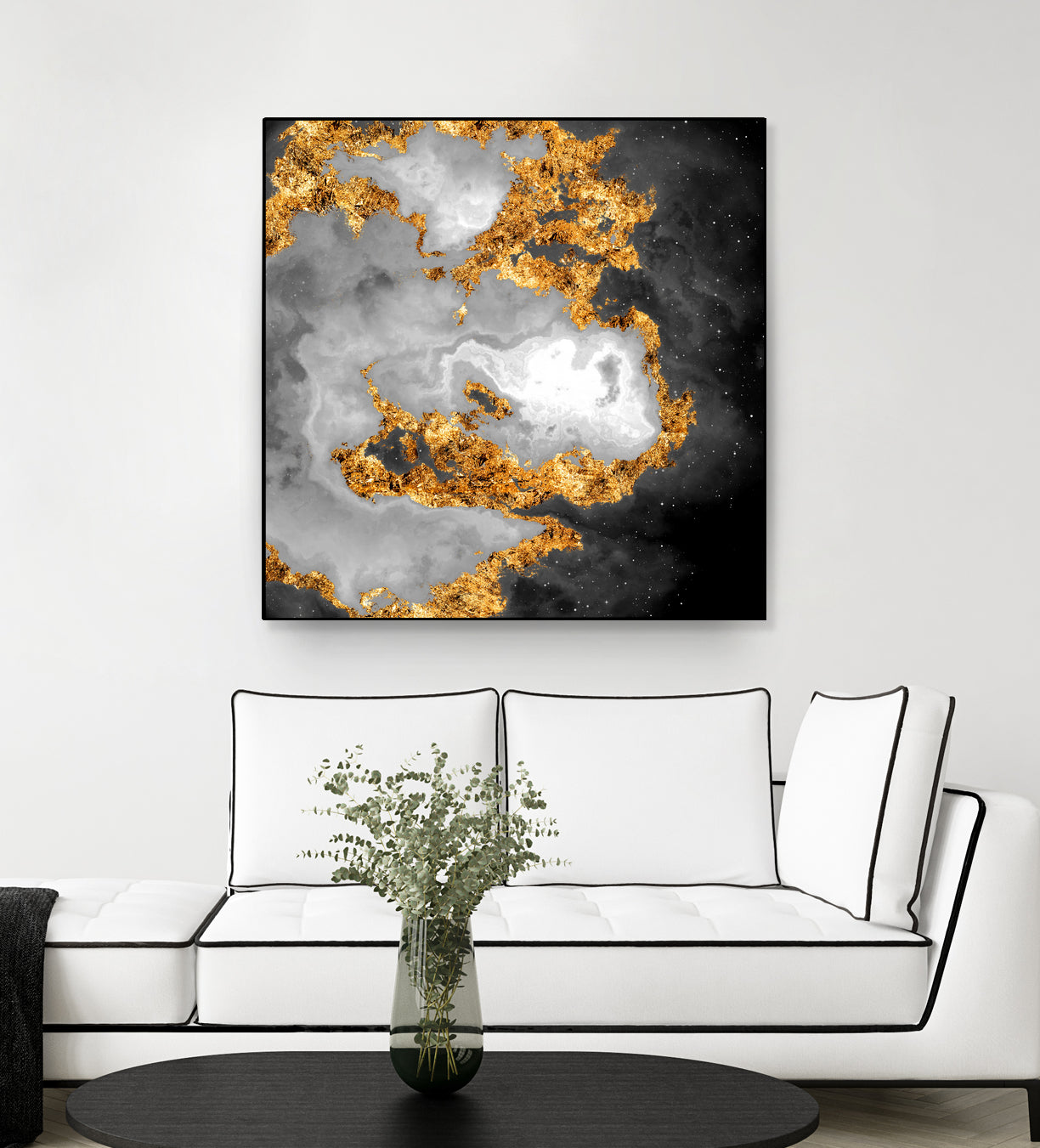 100 Nebulas in Space Black and White Wall Art Print - Stunning Astronomy Decor for Living Room, Bedroom & Office