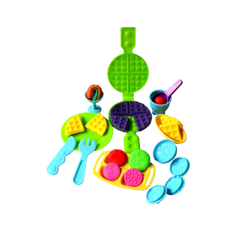 Balacoo 12-Piece DIY Clay Molds Kit - Colorful Plasticine Waffle & Pastry Tools for Kids, Creative Dough Play Set for Boys & Girls - Perfect for Pretend Play, Arts & Crafts, and Sensory Learning Activities
