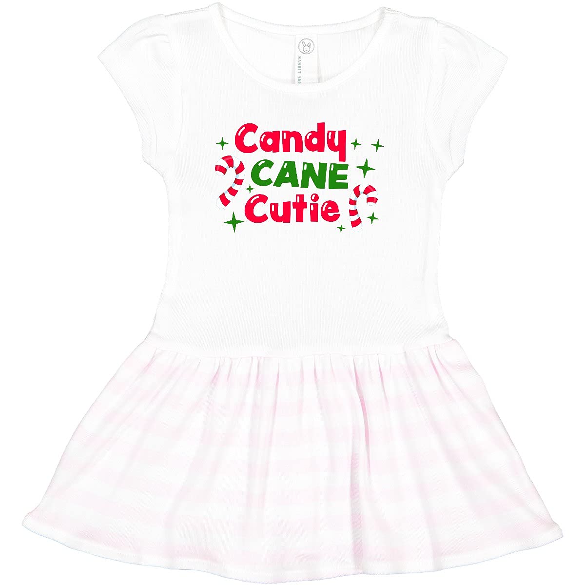 Inktastic Christmas Candy Cane Cutie Toddler Dress - Festive Holiday Outfit for Girls | Perfect for Christmas Parties, Family Photos & Holiday Events