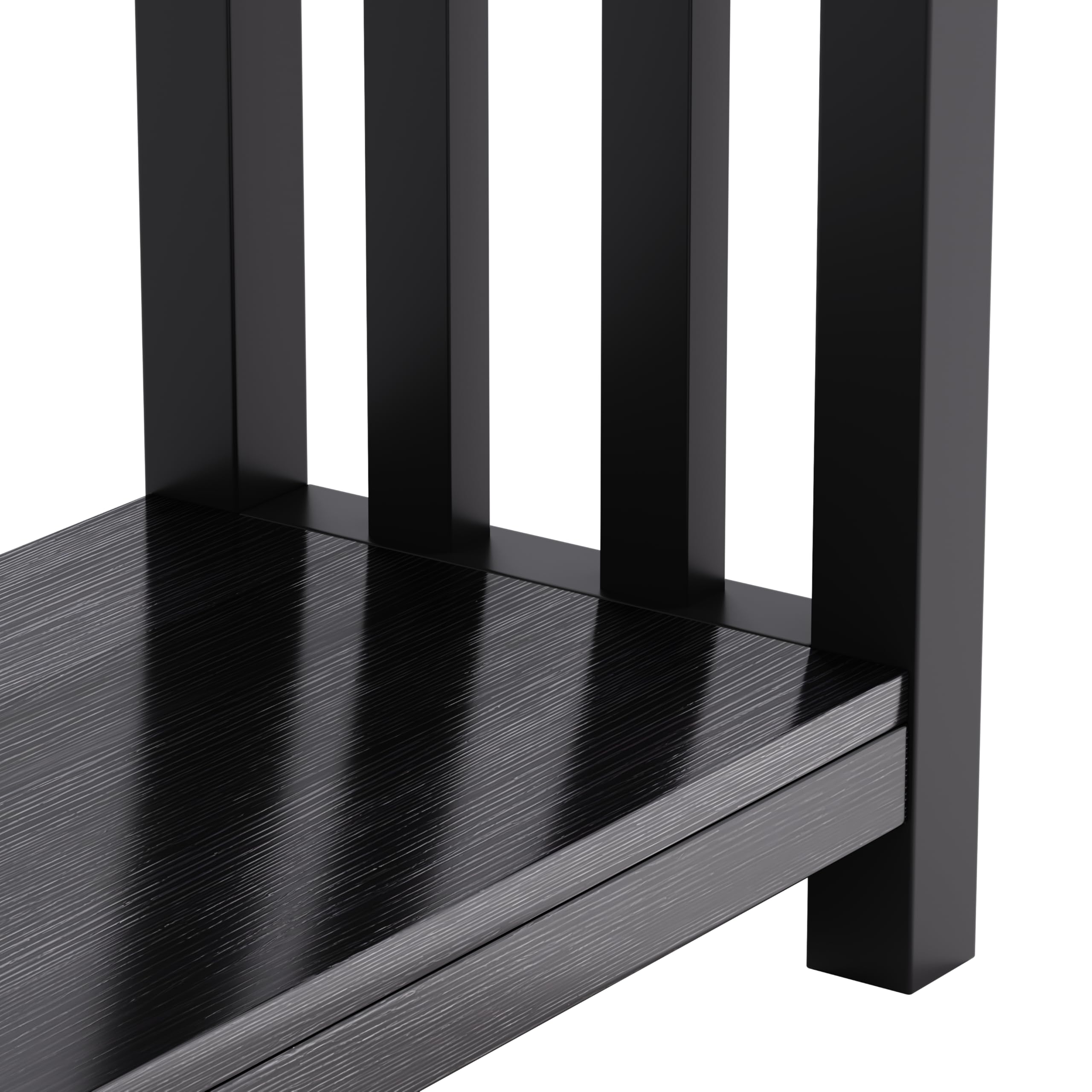 ChooChoo Black Entryway Table with Drawer - Narrow Console Table & Sofa Table with Storage Shelf - Perfect for Entryway, Living Room, Hallway & Small Spaces - Modern Home Decor & Functional Furniture