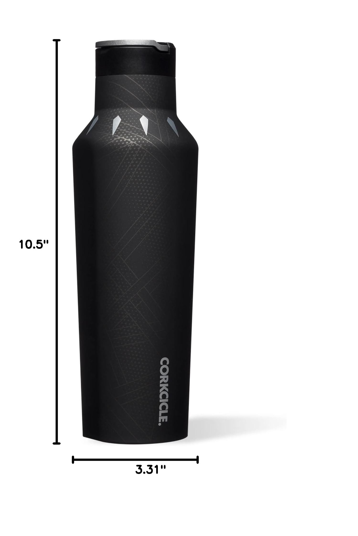 **Corkcicle x Marvel Black Panther 20 oz Insulated Stainless Steel Tumbler – Reusable Water Bottle Keeps Drinks Cold 25 Hours & Hot 12 Hours – Leak-Proof Screw-On Lid, Fits Cup Holders – Perfect for Gym, Travel & Outdoor Adventures**