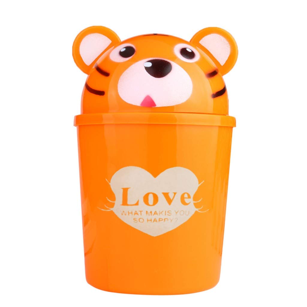FORUU 2020 New Cute Kitchen Trash Can with Lid - Small Covered Waste Basket for Home, Office & Living Room - Perfect Mini Trash Bin for Desktops, Countertops & Bathroom Organization (White) | Ideal for Kitchen Waste, Office Paper Recycling & Bathroom Hygiene