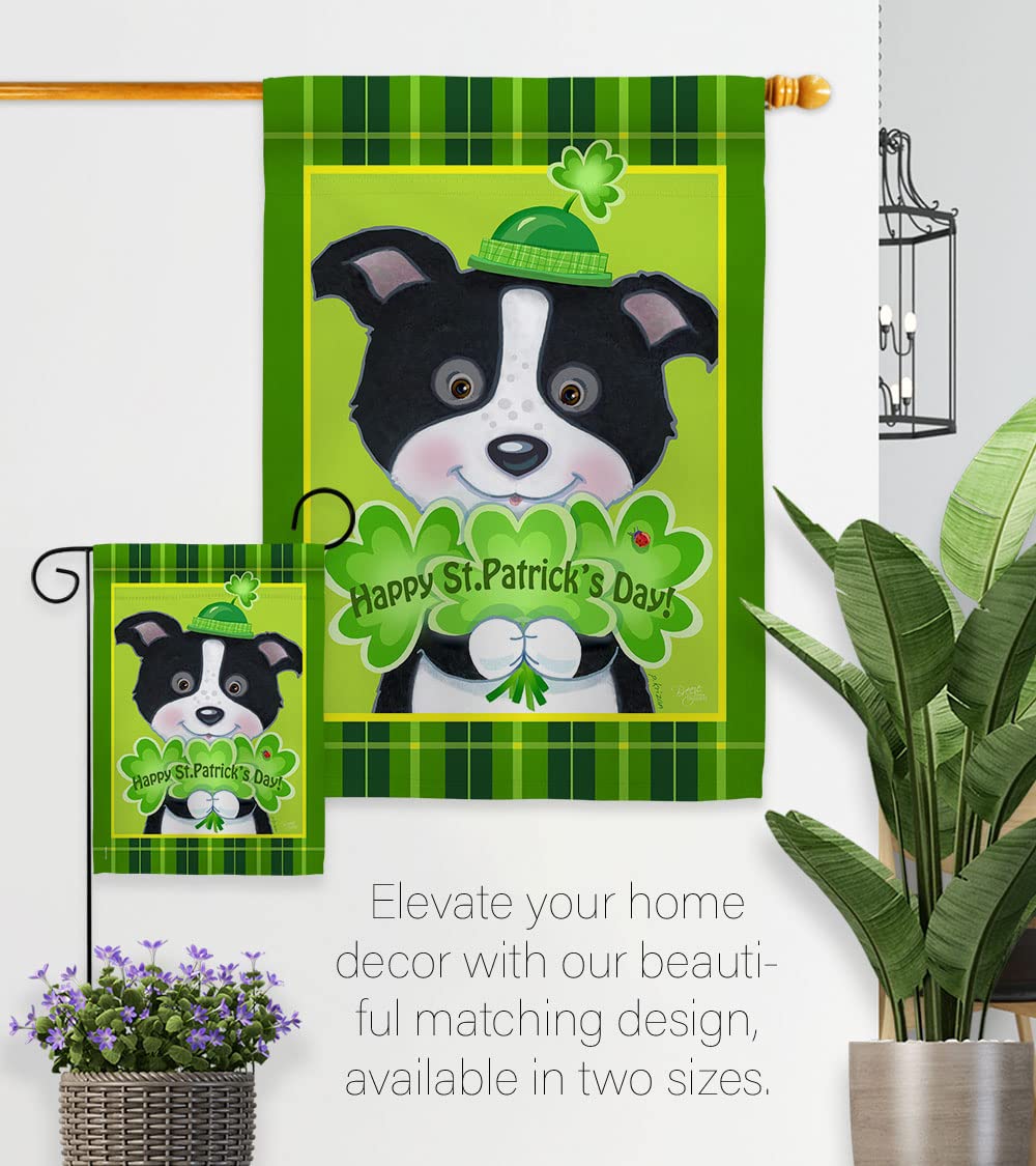 St Patrick's Day Garden Flag - 13x18.5in Thick Fabric Vertical Banner for Outdoor Decor