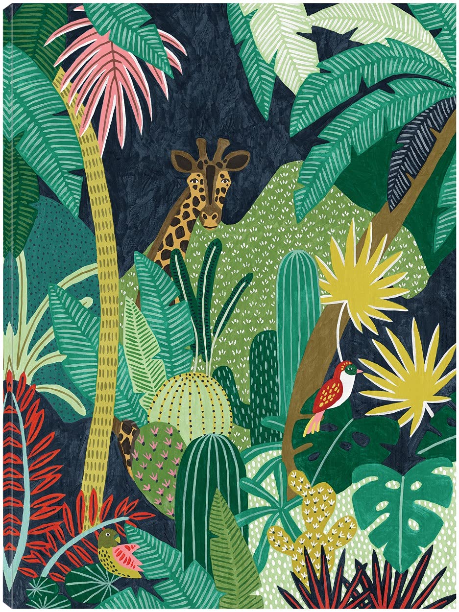 Tropical Okapi Canvas Wall Art by Kristine Hegre - 32x43 Inch Ready to Hang Fine Art Print for Living Room, Bedroom, Office & More - Wildlife Home Decor & Jungle Theme Interior Design