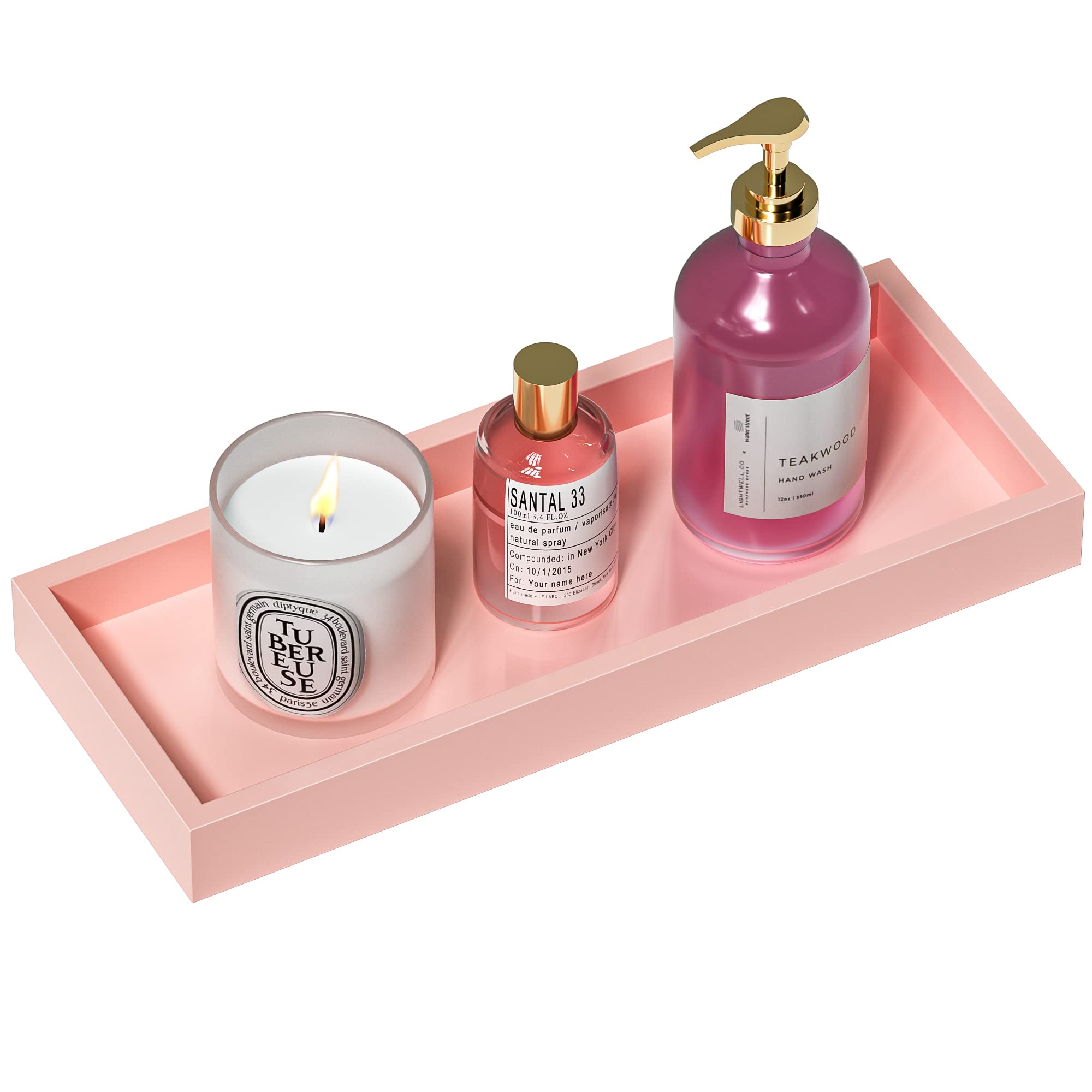 Bamboo Bathroom Vanity Tray - Decorative Wooden Countertop Organizer for Perfume, Jewelry & Cosmetics | 11.3