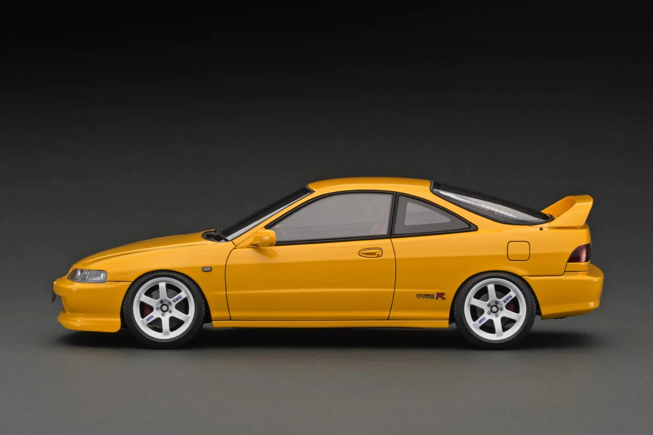 1:18 Scale Honda Integra DC2 Type R Diecast Model Car - Yellow Limited Edition Collectible for Car Enthusiasts | Perfect for Display, Gifts, and Racing Collections