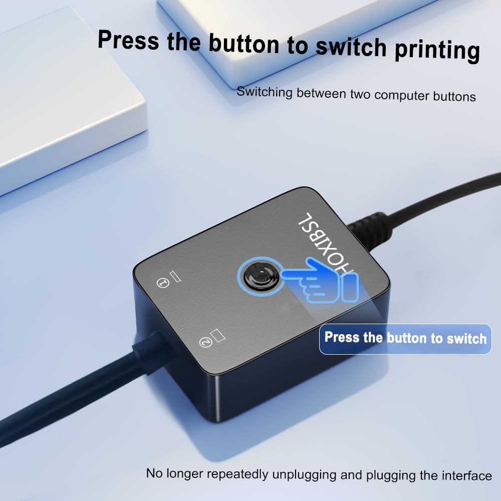 2-in-1 Printer Cable Splitter for Sharing One Printer Between Two Computers - Compatible with HP, Canon, Brother, Samsung, MacBook Pro & More - Perfect for Home Offices & Small Businesses