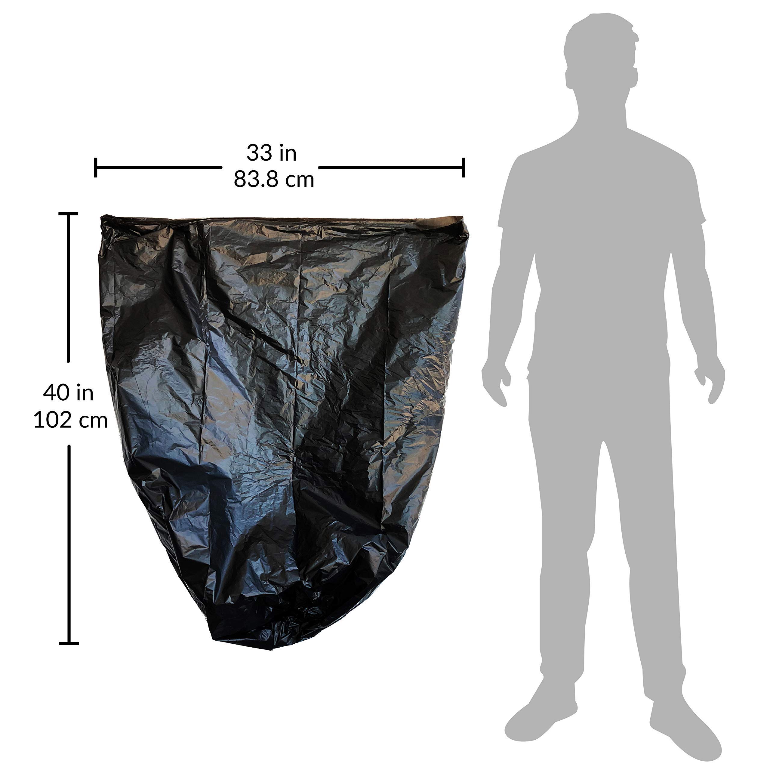 Heavy Duty Trash Bags 55-60 Gallon (150 Count) & 33 Gallon (250 Count) - Extra Thick, Leak Proof, Tear Resistant for Kitchen, Office, and Outdoor Waste Disposal