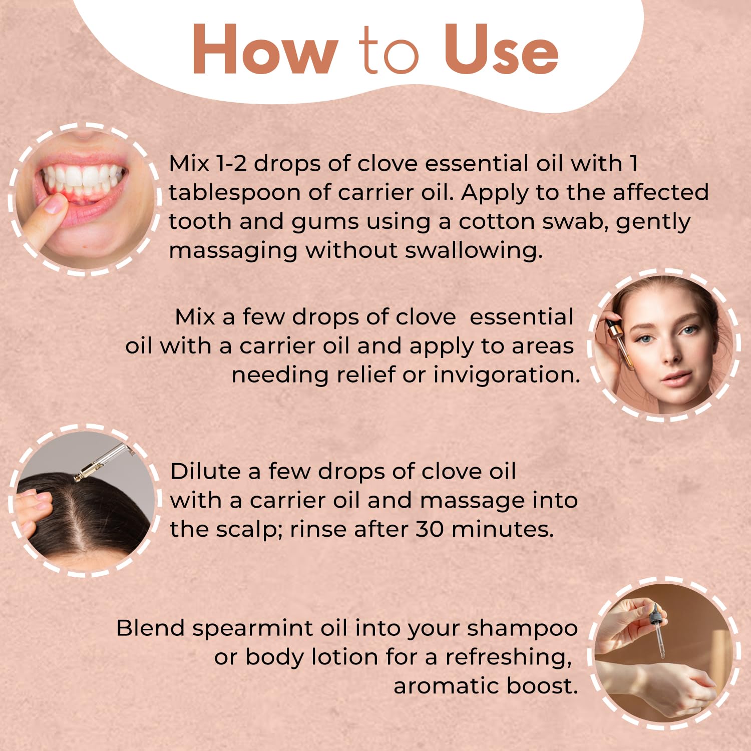 PRZ Pure Natural Therapeutic Grade Clove Essential Oil - 15ml for Aromatherapy, Body Massage, Skin & Hair Care | Perfect for Relaxation, Stress Relief & Home Spa Treatments