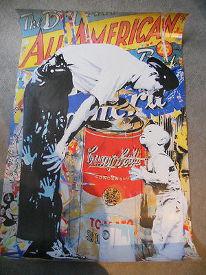 Mr. Brainwash Banksy Style Limited Edition Graffiti Art Poster - Campbell's Soup 2011 Collectible for Urban Decor & Street Art Lovers