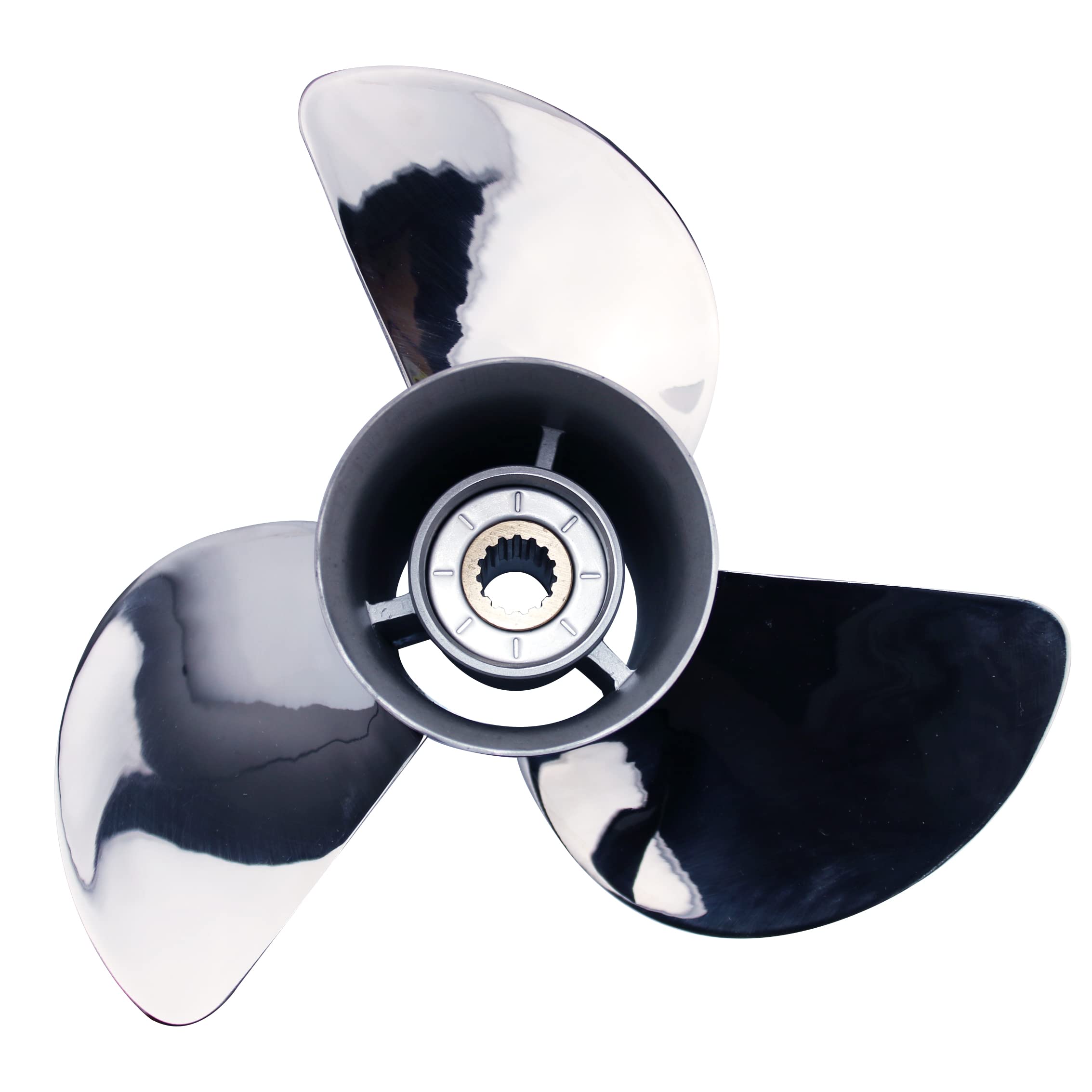 CAPTAIN Propeller 13.5x15 Stainless Steel Outboard Boat Motor for Yamaha T50-T60 60-70HP, F70-F115 75-115HP, 130HP Models | 15 Tooth Spline 6E5-45947-00-EL | Perfect for Fishing, Boating & Marine Activities