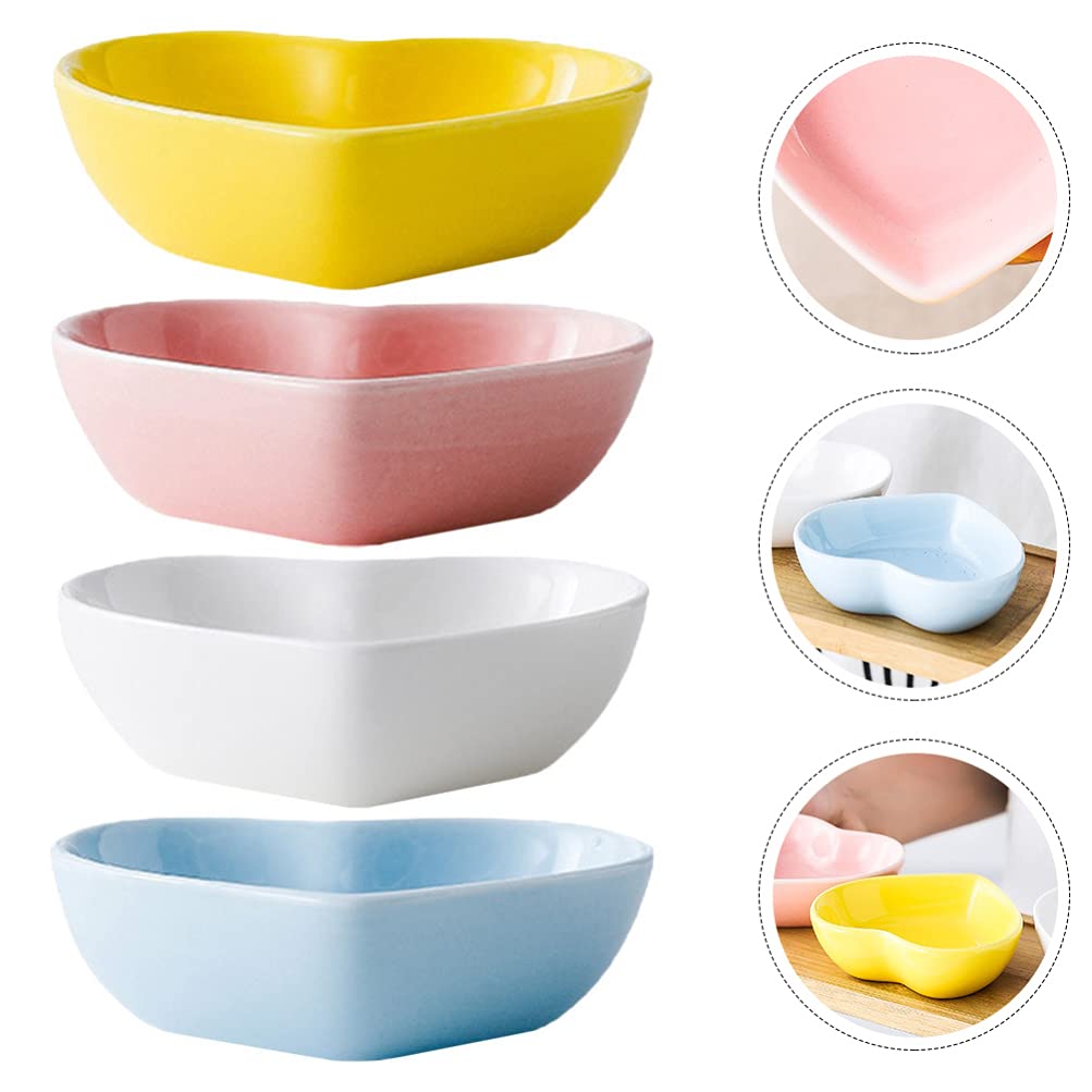 4-Piece Small Appetizer Plates for Dipping Sauces & Condiments - Perfect for Sushi, Dumplings, Snacks & Party Serving - Durable Ceramic Flavor Dishes for Home & Restaurant Use