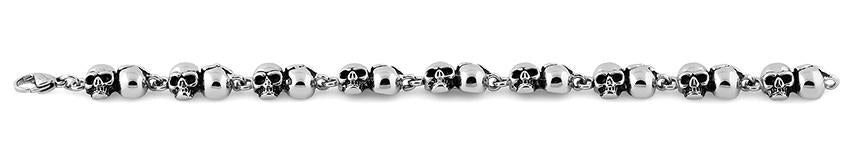Phantom Skull Link Bracelet - Stainless Steel Gothic Punk Jewelry for Men & Women - Perfect for Halloween, Costume Parties, and Alternative Fashion