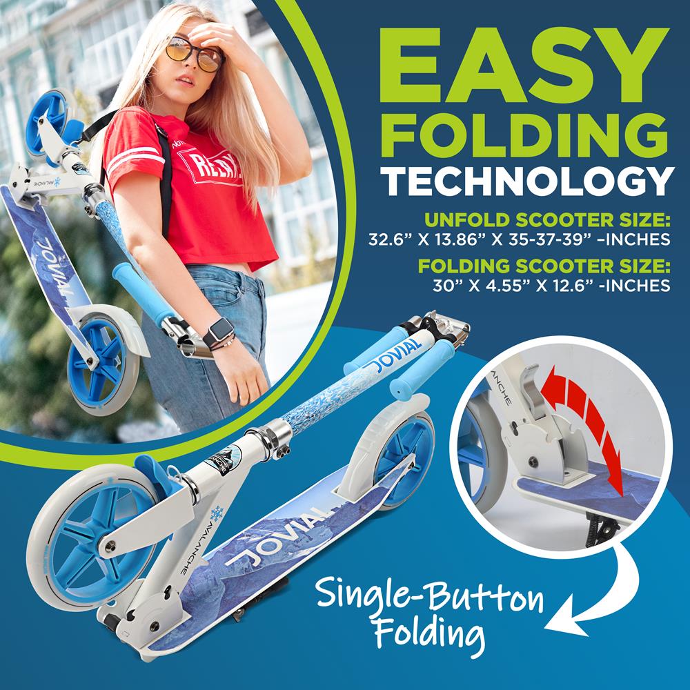 Foldable Kick Scooter for Adults & Teens - Lightweight, Portable & Durable Commuter Scooter - Perfect for Urban Travel, Campus, and Daily Commute