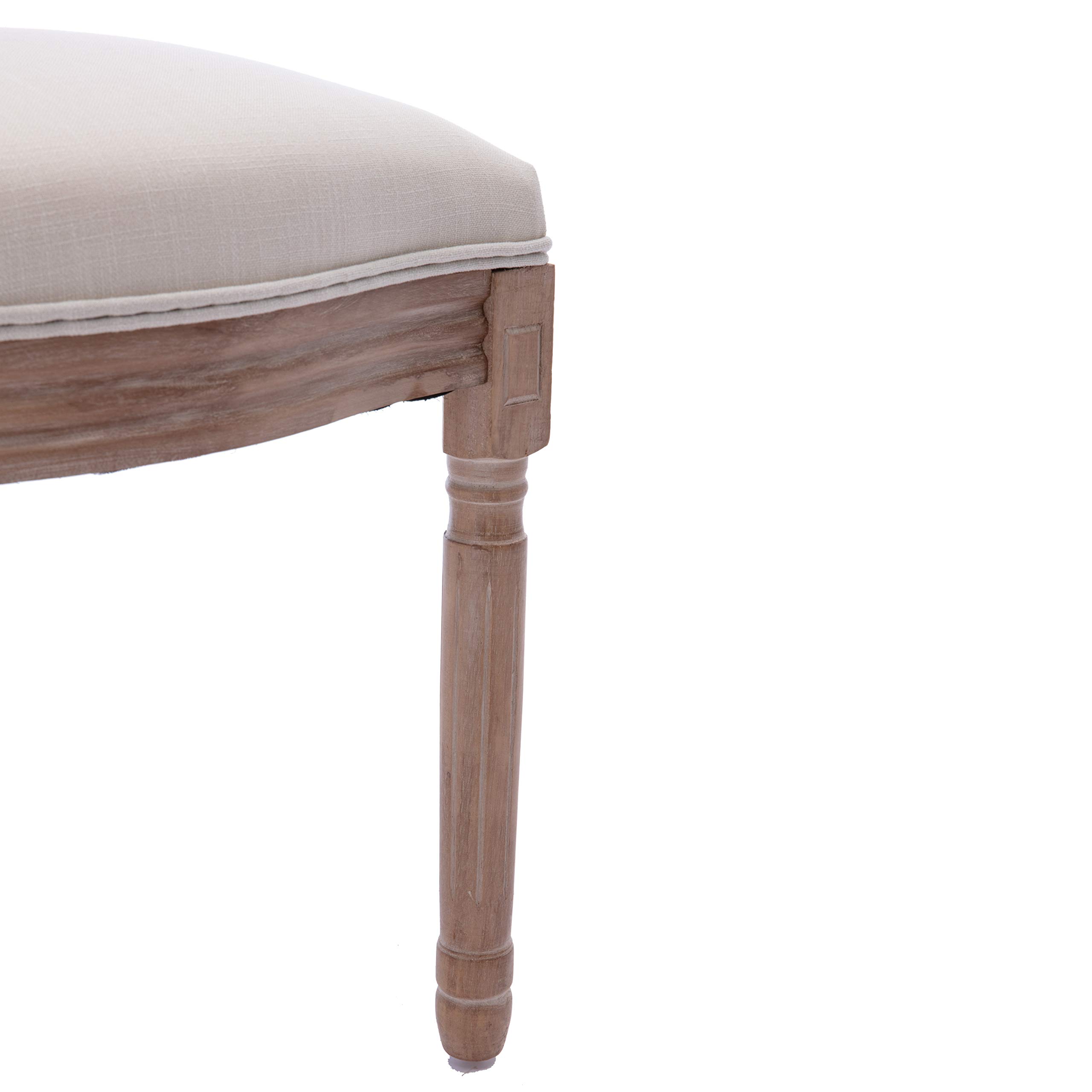 2 French Country Dining Chairs Set - Farmhouse Fabric & Cane Upholstered Kitchen Chairs with Carved Solid Wood Frame - Perfect for Home, Office, Restaurant & Cafe Decor (Style 1) | Elegant Seating for Dining Rooms, Breakfast Nooks & Bistros