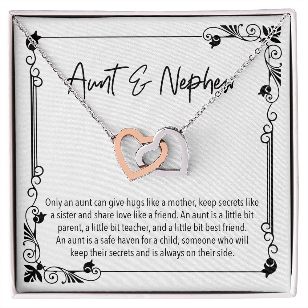 Best Aunt Gift Ideas - Elegant Two-Tone Women's Pendant Necklace Set with Heartfelt Message Cards - Perfect for Birthday, Anniversary & Thank You Gifts