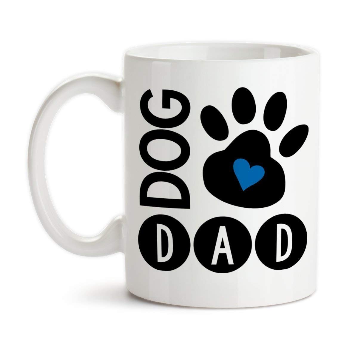 Dog Dad Ceramic Coffee Mug with Paw Print Design - Perfect Gift for Dog Lovers, Ideal for Home, Office & Coffee Breaks