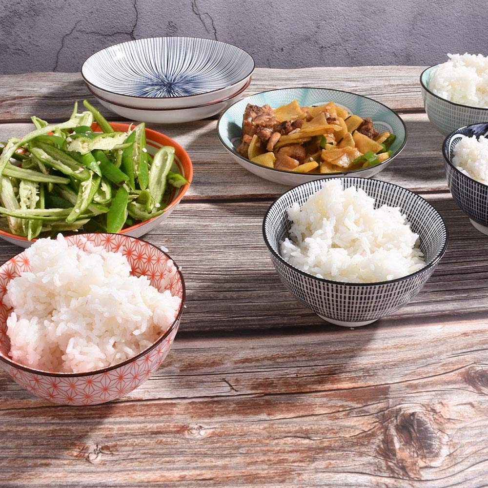 Premium Japanese Ceramic Rice Bowl Set of 4 - Small Porcelain Sushi Bowls for Soup, Snack, Cereal | Elegant Dining Tableware for Asian Cuisine, Ramen, Miso Soup & Home Decor