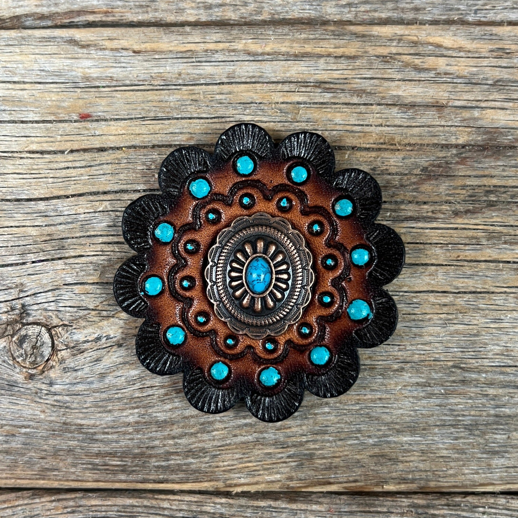 Authentic Copper Turquoise Oval Western Concho Belt Buckle W179 - Perfect for Cowboy Boots, Leather Belts & Western Fashion Accessories