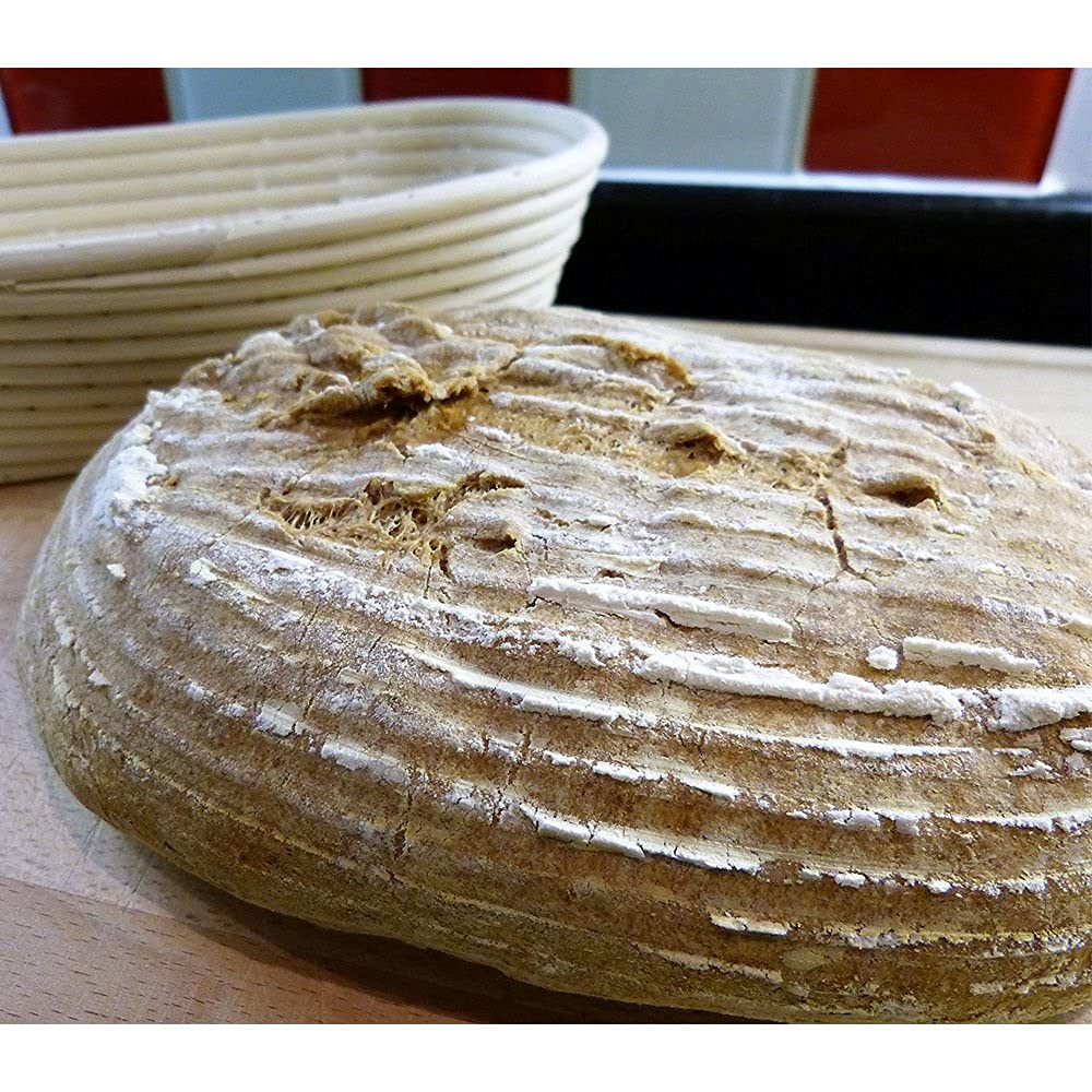 YOCZOX 14 Inch Oval Bread Proofing Basket - Natural Rattan Banneton for Sourdough Baking | Includes Cloth Liner, Bread Lame & Brush | Perfect for Artisan Bread Making at Home or Bakery