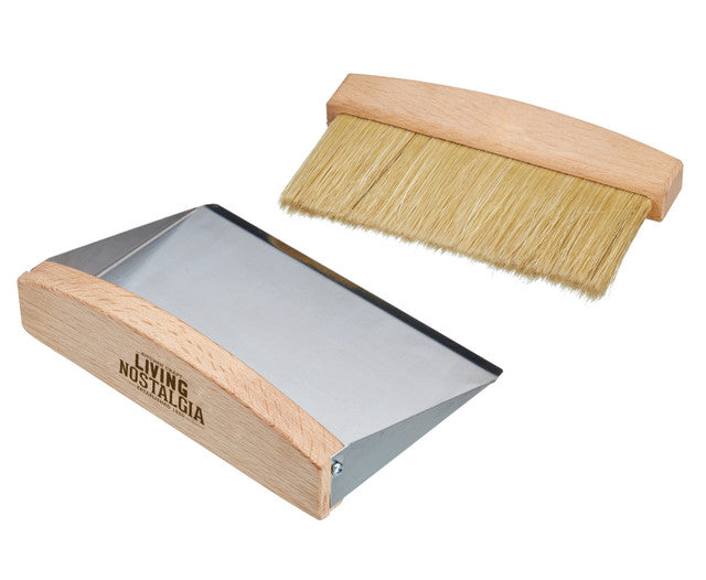 Vintage Style Tabletop Dustpan and Brush Set - Mini Handheld Broom for Crumbs, Pet Hair, and Debris - Perfect for Kitchen Countertops, Desks, and Small Spaces
