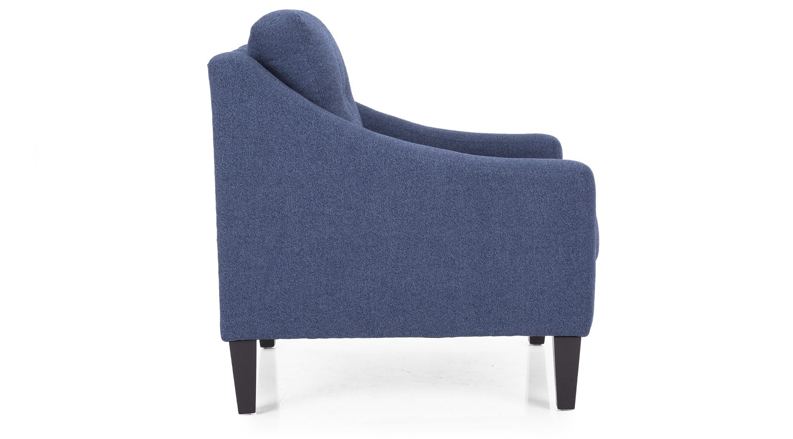 Slimline Sloped Arm Accent Chair - Modern Upholstered Lounge Chair for Living Room, Bedroom & Office - Perfect for Reading, Relaxing & Small Spaces