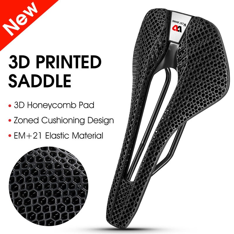 3D Printed Bicycle Saddle - Super Soft Honeycomb Bike Seat with Liquid Resins for MTB, Road & Triathlon Cycling - Perfect for Racing, Commuting & Long-Distance Rides