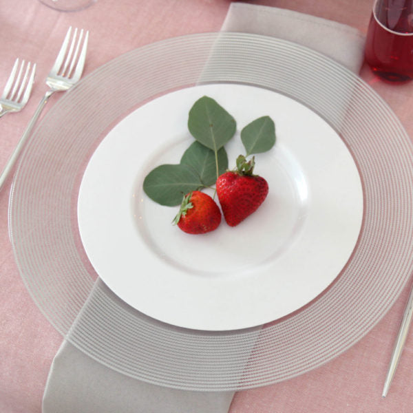 Clear and Silver Rope Charger Plates - 13
