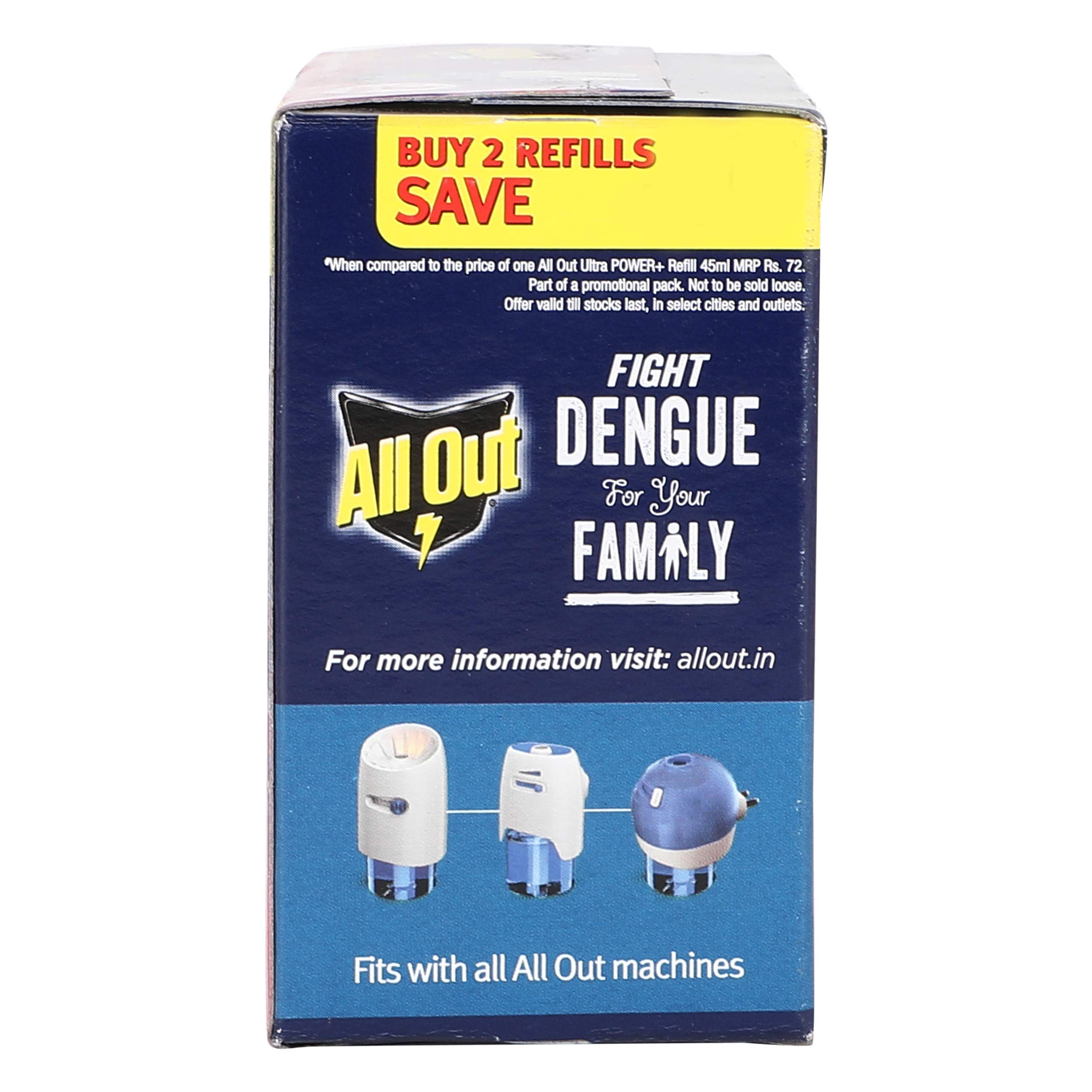 All Out Twin Liquid Mosquito Refill - 45ml (Floral Scent) Pack of 1 | Effective Mosquito Repellent for Home, Bedroom & Outdoor Use