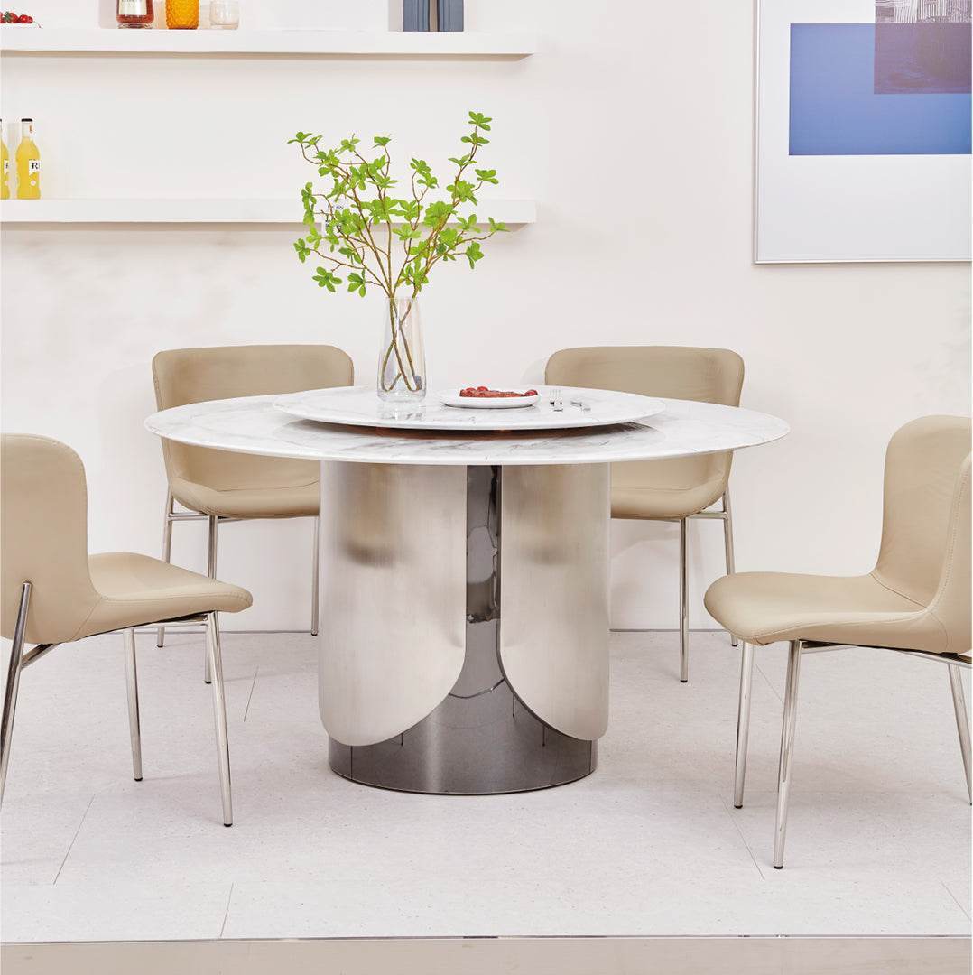 Premium Hector Sintered Stone Round Dining Table - 36 Inch Modern Kitchen Table for Small Spaces | Perfect for Breakfast Nook, Apartment Dining & Outdoor Patio