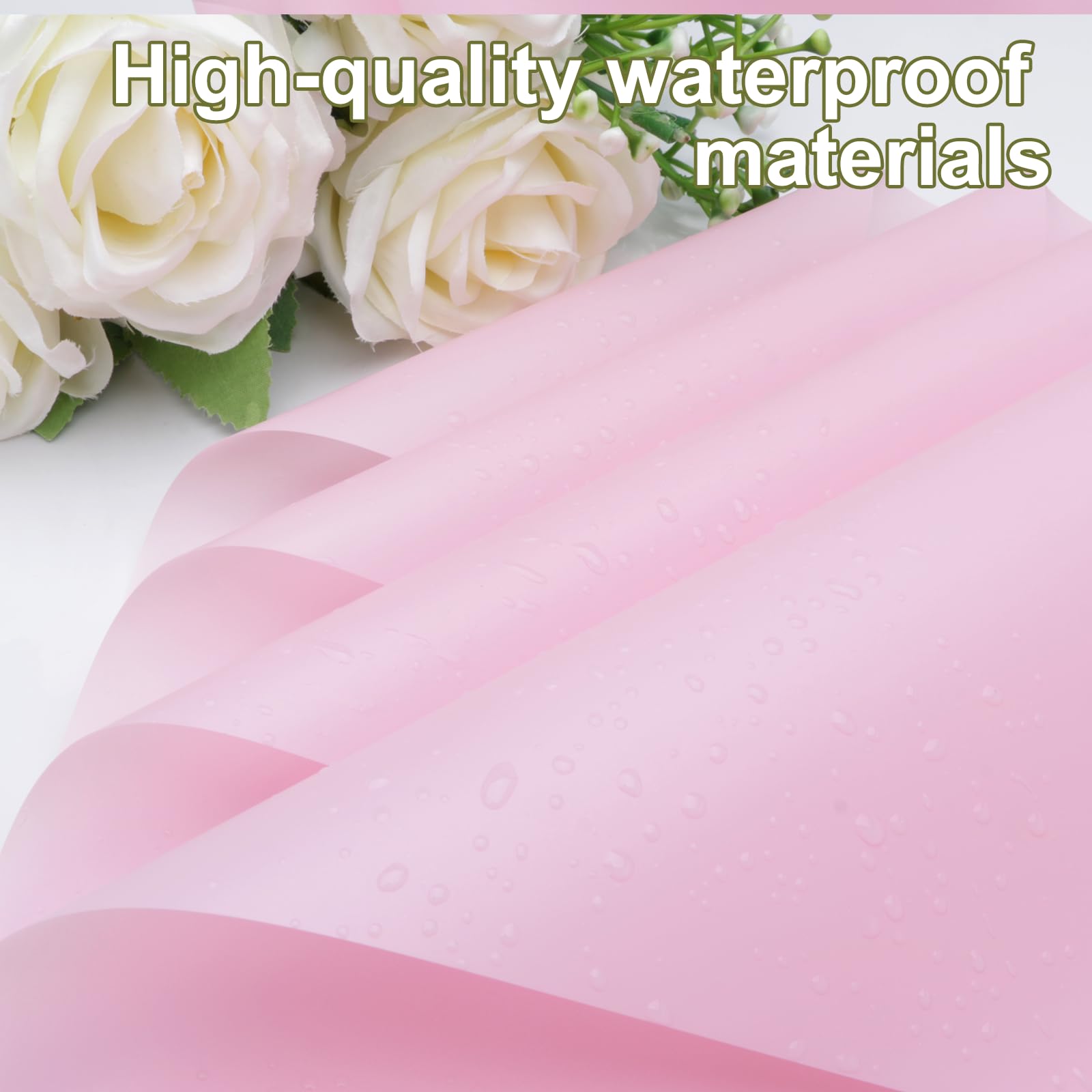 24 Sheets Floral Wrapping Paper - Premium Bouquet Gift Wrap for Birthdays, Graduations, Weddings & Valentine's Day | Elegant Misty Pink Design | Perfect for DIY Flower Arrangements & Thoughtful Gift Presentation