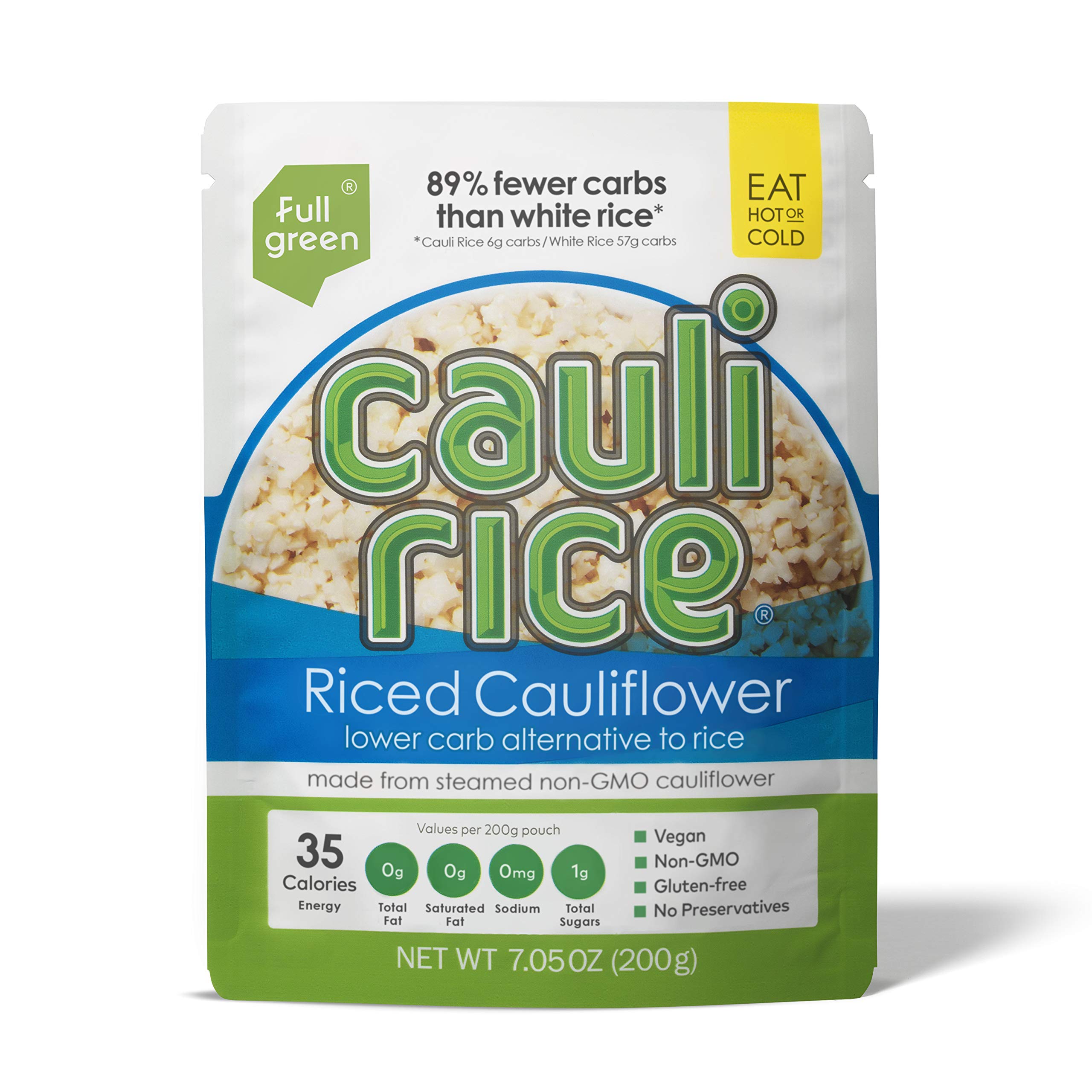 Low Carb Riced Cauliflower - Fullgreen Cauli Rice (8 Count Multipack) - Healthy Keto, Paleo & Vegan Meal Prep for Weight Loss & Gluten-Free Diets