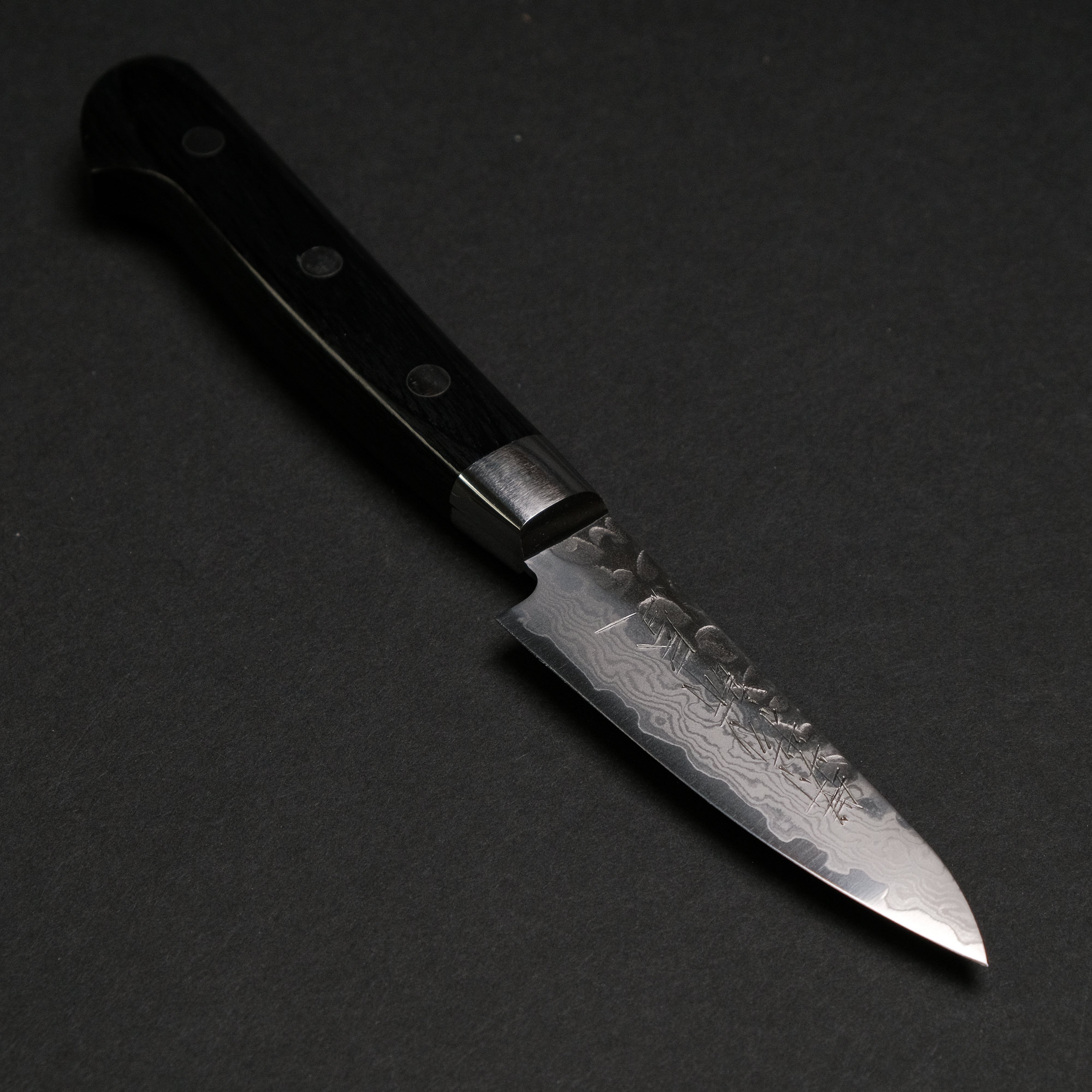 Hitohira Imojiya ST Tsuchime Damascus Paring Knife with Pakka Wood Handle - Premium Japanese Kitchen Knife for Peeling, Slicing & Precision Cutting - Perfect for Fruits, Vegetables & Garnishing