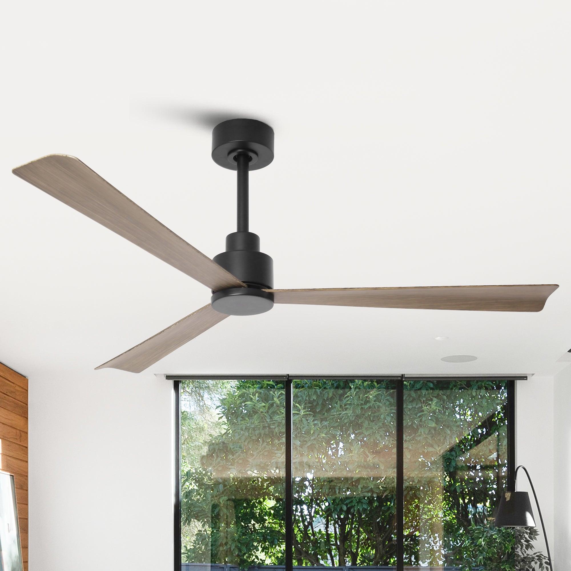 52 Inch Esther 3-Blade Modern Ceiling Fan with Remote Control - Downrod Mount, Quiet Operation, Energy Efficient - Perfect for Living Room, Bedroom, and Office Spaces