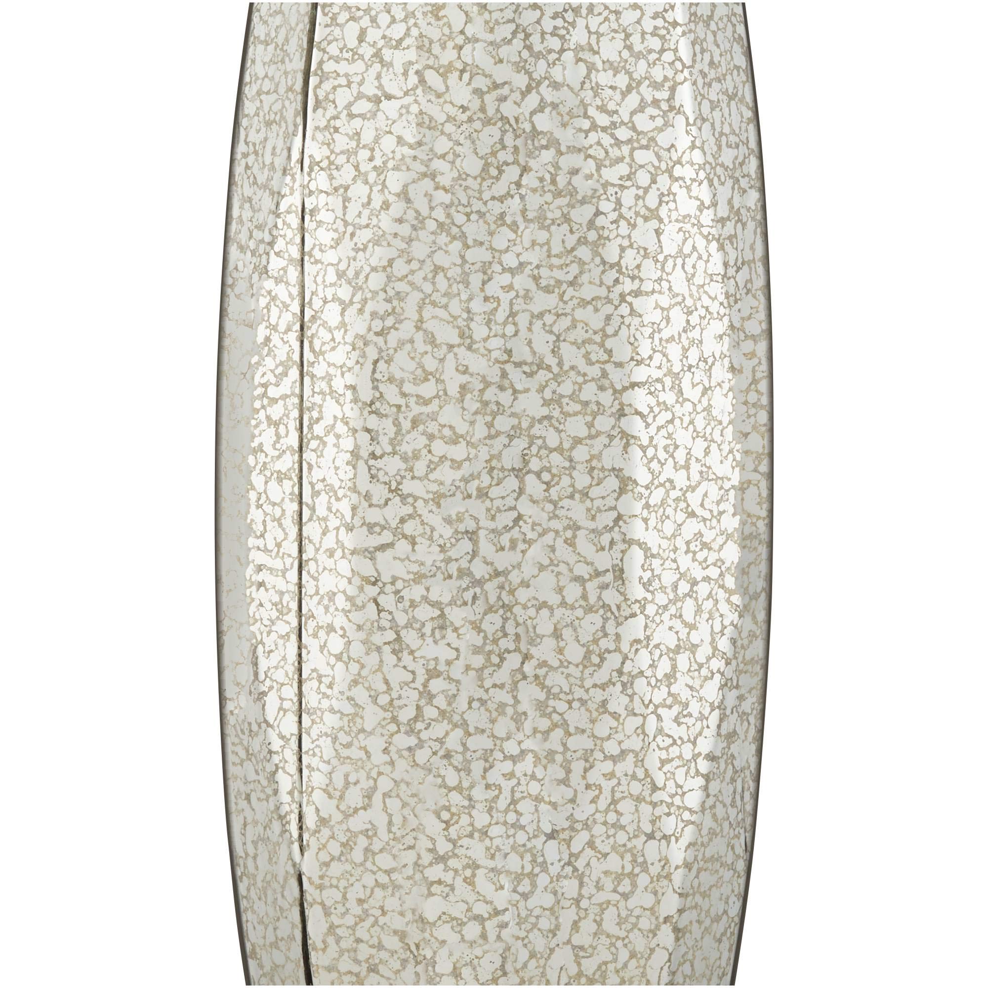 Regency Hill Landro Modern Luxury Table Lamps - Set of 2 Mercury Glass Silver Black Fabric Tapered Drum Shade, 27.5