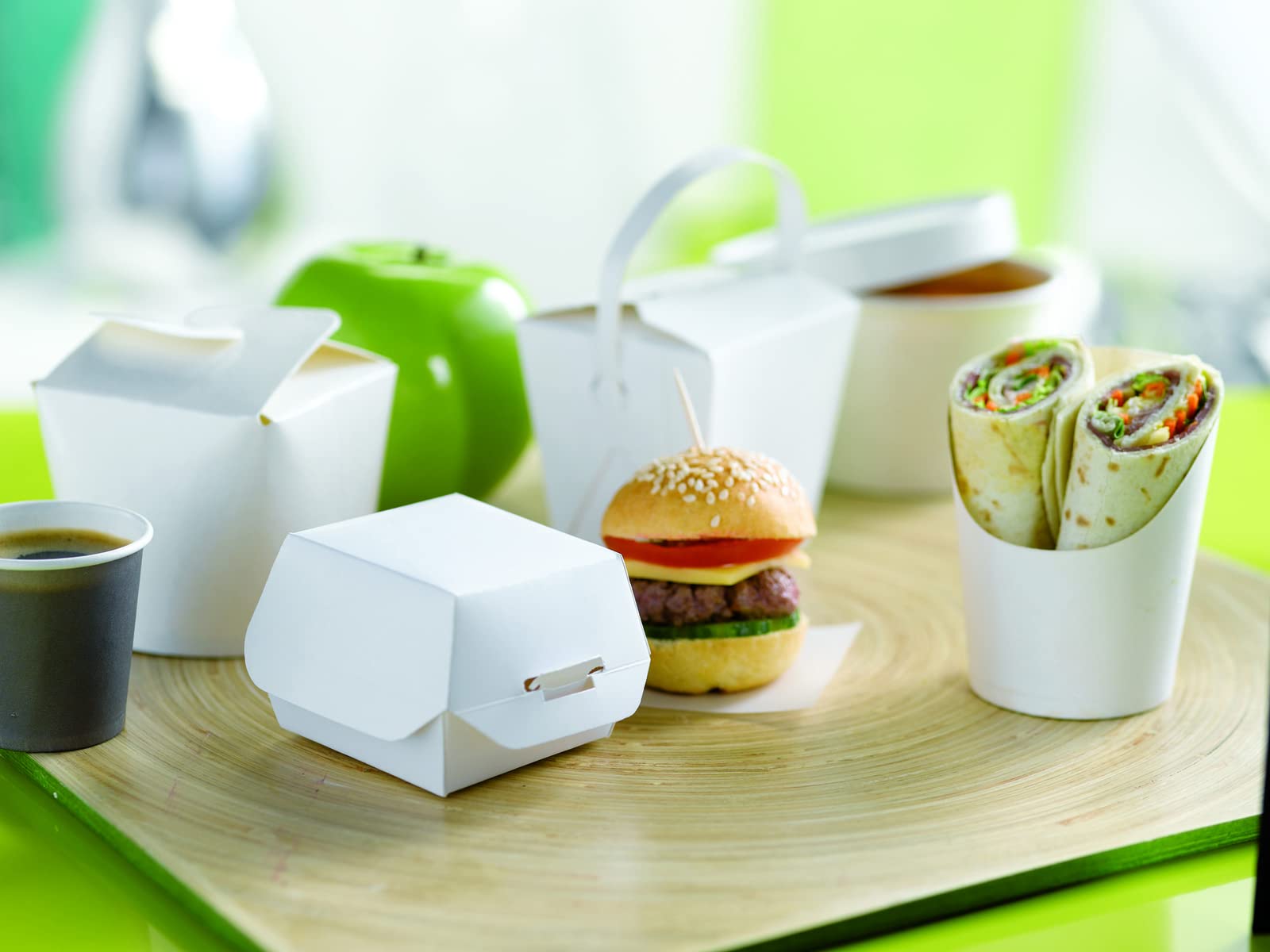 PacknWood 500-Pack White Disposable Mini-Slider Food Boxes with Lids - 3.5