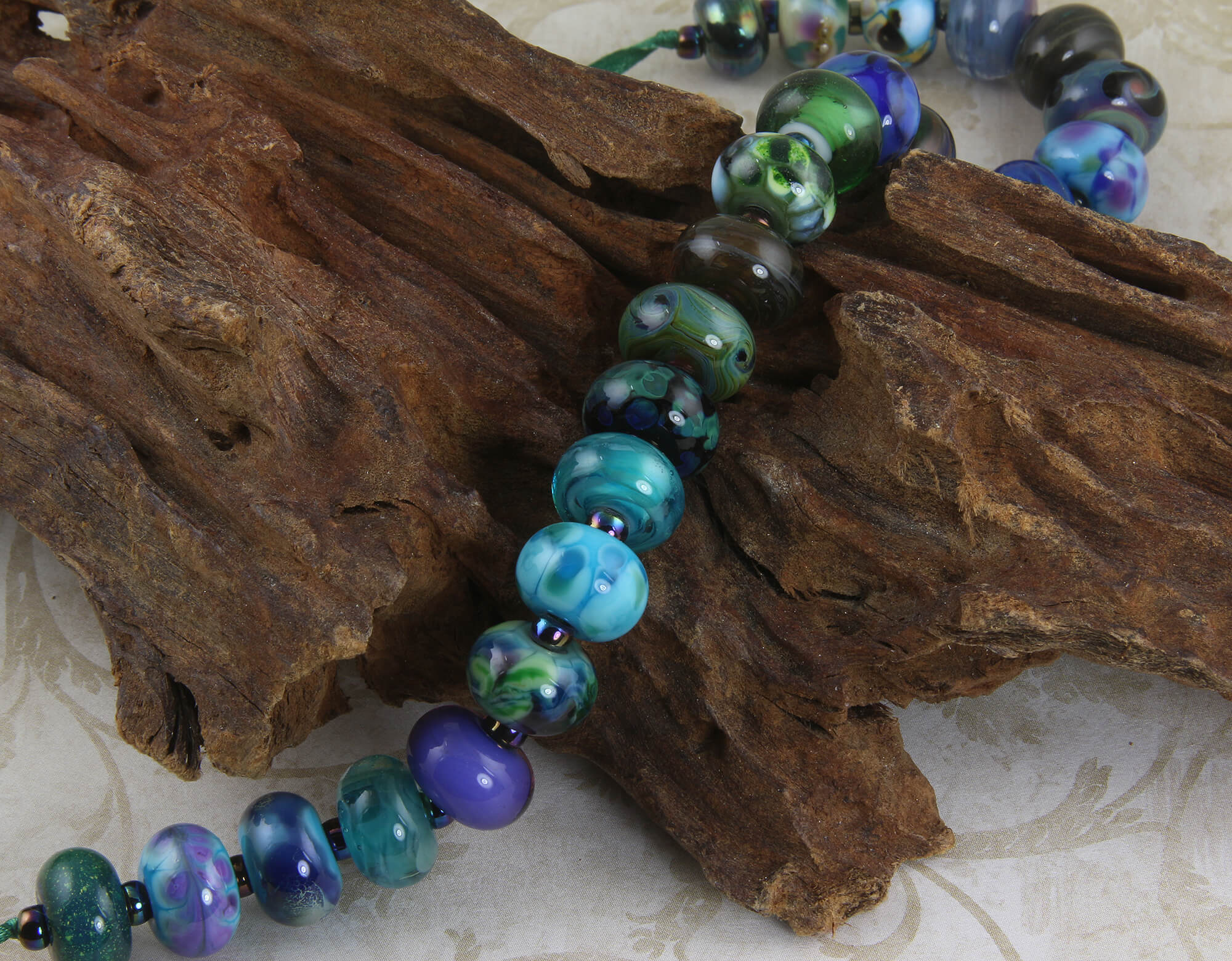 24pcs Blue Handmade Lampwork Glass Beads for Jewelry Making - DIY Necklace, Bracelet, Earrings Craft Supplies - Perfect for Gifts & Boho Style Accessories