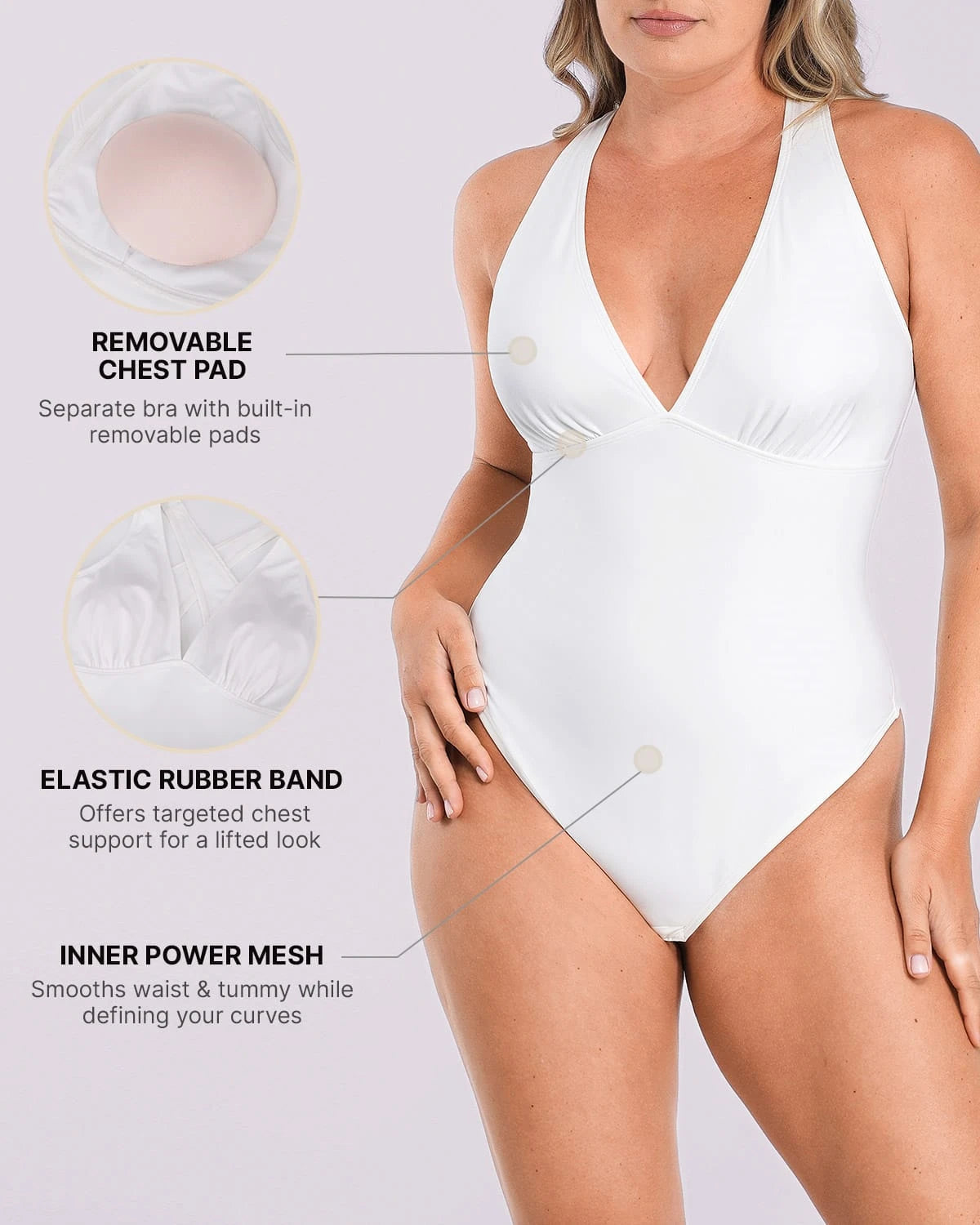 AirSlim® Deep V Neck Cross Back Shaping Bodysuit - Slimming Shapewear for Women | Perfect for Dresses, Tops & Everyday Wear